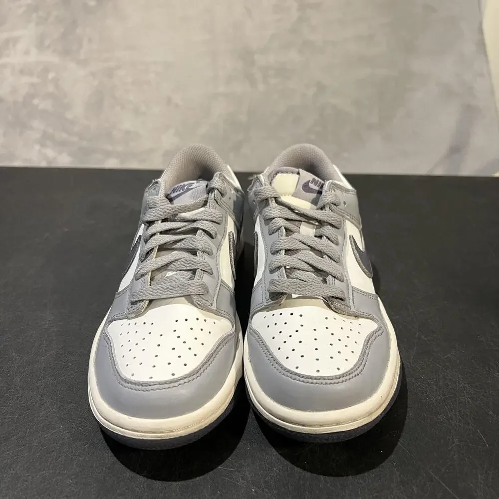 Nike Dunk Low Shoes Youth Size 4Y Gray White Leather Sneakers FB9109-101